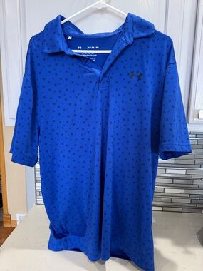 Under Armour Men's Royal Blue Polo with Micro Pattern